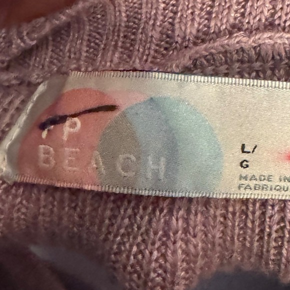 Free People Beach Sleeveless Knit Sweater Midi Dress Purple Pink Linen Blend L - Picture 7 of 9